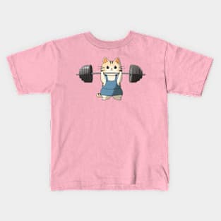 gym cat weightlifting Kids T-Shirt